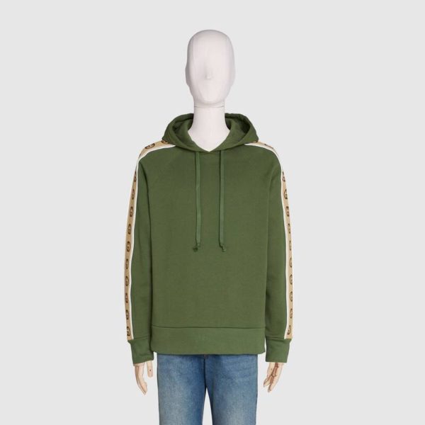 Gucci Men Cotton Jersey Hooded Sweatshirt Green Heavy Felted Organic (3)