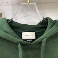 Gucci Men Cotton Jersey Hooded Sweatshirt Green Heavy Felted Organic