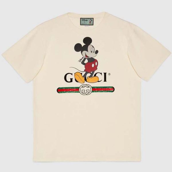 Gucci Men Disney x Gucci Oversize T-Shirt White Organic Cotton Jersey