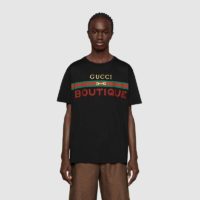 Gucci Men’s Gucci Boutique Print Oversize T-Shirt Black Cotton Jersey