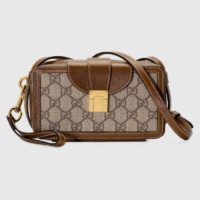 Gucci Unisex GG Mini Bag with Clasp Closure GG Supreme Canvas