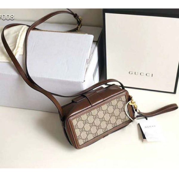 Gucci Unisex GG Mini Bag with Clasp Closure GG Supreme Canvas (8)