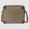 Gucci Unisex GG Shoulder Bag Leather Details GG Supreme Canvas