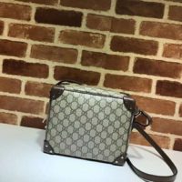 Gucci Unisex GG Shoulder Bag Leather Details GG Supreme Canvas