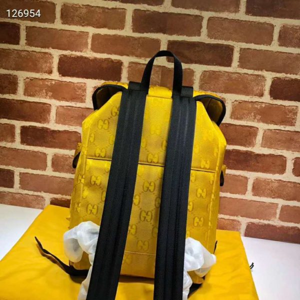 Gucci Unisex Gucci Off The Grid Backpack Yellow GG Nylon (3)