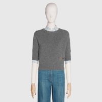 Gucci Women Cashmere Top with Horsebit Crewneck Gold-Toned Metal (1)