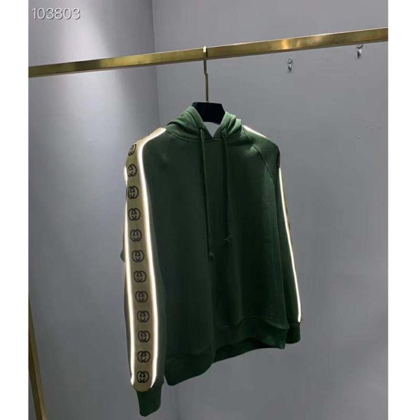 Gucci Women Cotton Jersey Hooded Sweatshirt Green Heavy Felted Organic (3)