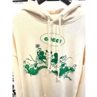 Gucci Women Disney x Gucci Hooded Sweatshirt White Felted Organic Cotton Jersey