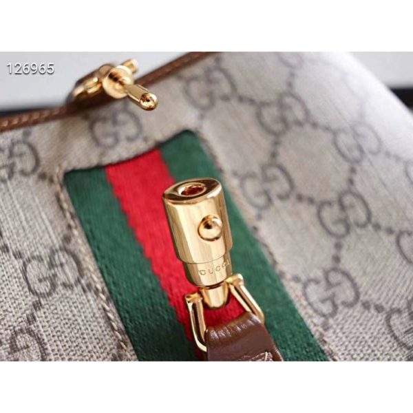 Gucci Women Jackie 1961 Mini Hobo Bag BeigeEbony GG Supreme Canvas (7)