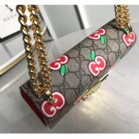 Gucci Women Padlock Small Shoulder Bag GG Apple Print GG Supreme Canvas