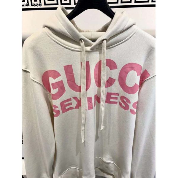 Gucci Women Sexiness Print Sweatshirt Washed Off-White Light Felted Cotton Jersey (13)