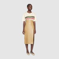 Gucci Women’s Gucci Boutique Print T-Shirt Off-White Cotton Jersey