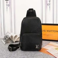 Louis Vuitton LV Men Avenue Sling Bag Taiga Leather-Black