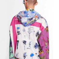 Louis Vuitton LV Men Flowers Poplin Patchwork Hoodie Cotton Multicolor Loose Fit