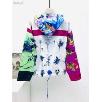 Louis Vuitton LV Men Flowers Poplin Patchwork Hoodie Cotton Multicolor Loose Fit