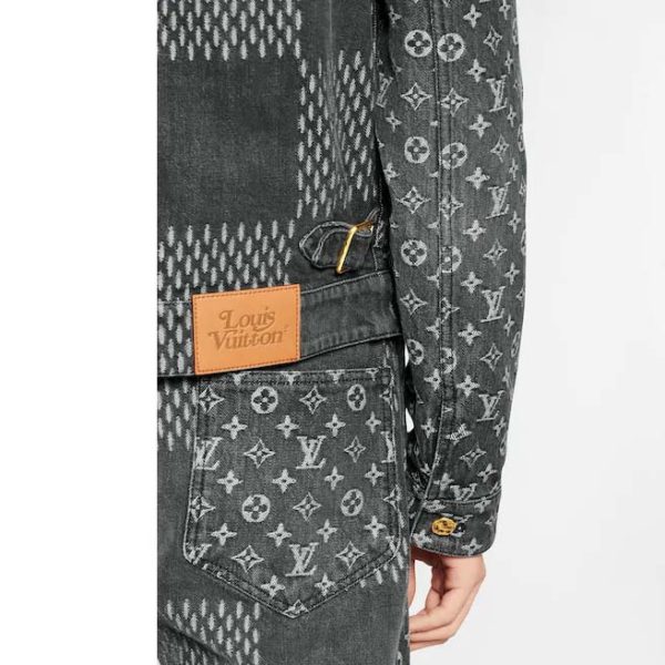 Louis Vuitton LV Men Giant Damier Waves Monogram Denim Jacket (4)
