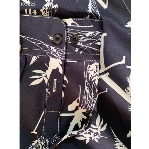 Louis Vuitton LV Men LV Printed Leaf Regular Long-Sleeved Silk Shirt (5)