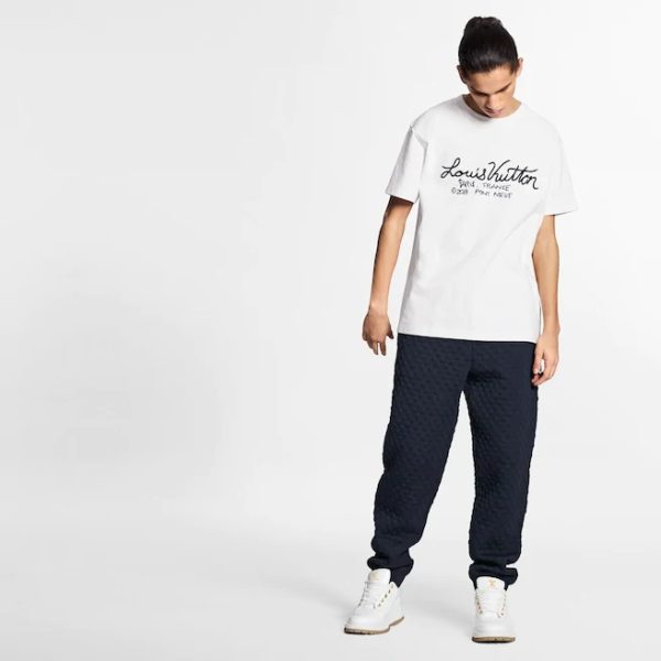 Louis Vuitton LV Men Pont Neuf Signature Print & Embroidery T-Shirt (5)