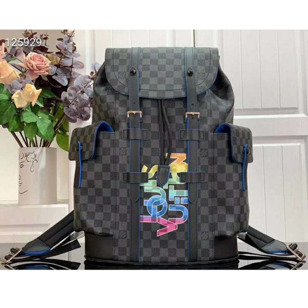 Louis Vuitton LV Unisex Christopher PM Backpack Damier Graphite Coated Canvas (8)