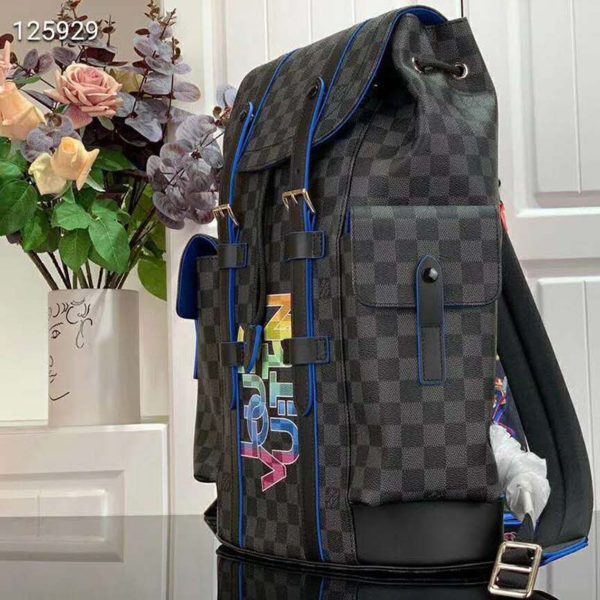 Louis Vuitton LV Unisex Christopher PM Backpack Damier Graphite Coated Canvas (9)