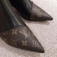 Louis Vuitton LV Women Cherie Ankle Boot Calf Leather Patent Monogram Canvas