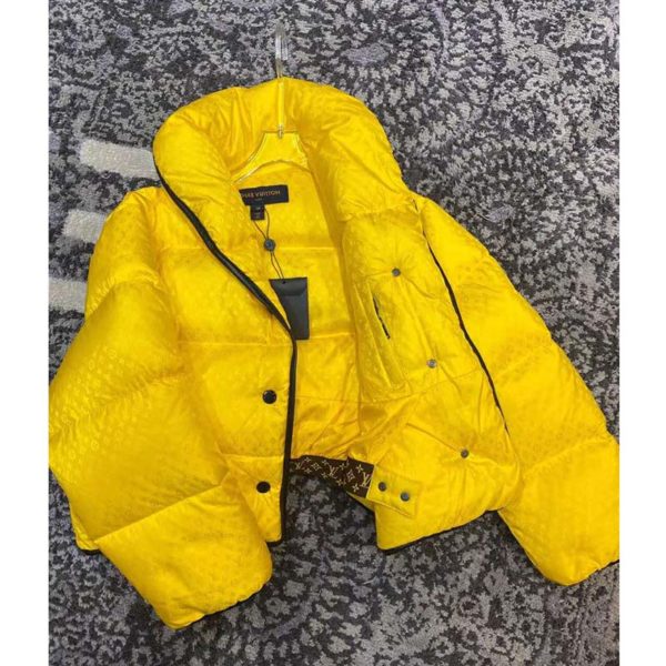 Louis Vuitton LV Women Down Jacket Silky Nylon Satin Louis Vuitton Patch-Yellow (1)