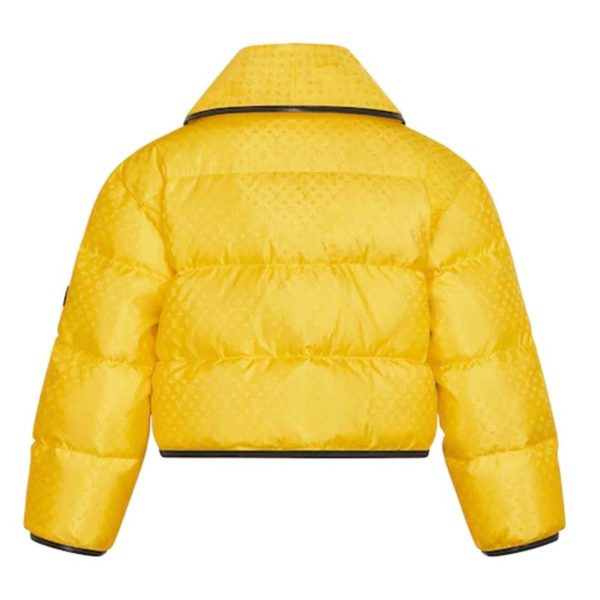 Louis Vuitton LV Women Down Jacket Silky Nylon Satin Louis Vuitton Patch-Yellow (2)