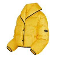 Louis Vuitton LV Women Down Jacket Silky Nylon Satin Louis Vuitton Patch-Yellow