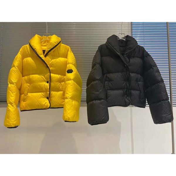 Louis Vuitton LV Women Down Jacket Silky Nylon Satin Louis Vuitton Patch-Yellow (5)