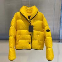 Louis Vuitton LV Women Down Jacket Silky Nylon Satin Louis Vuitton Patch-Yellow