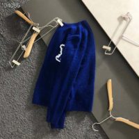 Louis Vuitton LV Women LV Intarsia Crewneck Regular Fit Wool-Blue