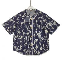 Louis Vuitton Men LV Leaf Denim Baseball Shirt Cotton Loose Fit