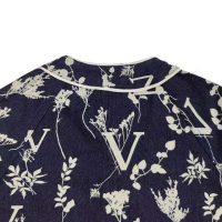 Louis Vuitton Men LV Leaf Denim Baseball Shirt Cotton Loose Fit