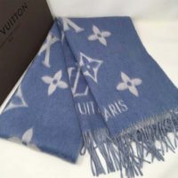 Louis Vuitton LV Unisex Studdy Reykjavik Scarf with Monogram Print and LV Initials M76076