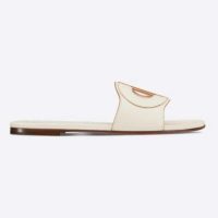 Dior Women D-Club Slide White Calfskin Leather ‘CD’ Signature