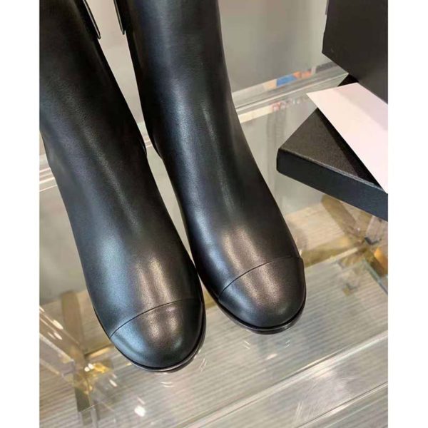 Chanel Women Ankle Boots Calfskin Black 6.5 cm 2.6 in Heel (11)