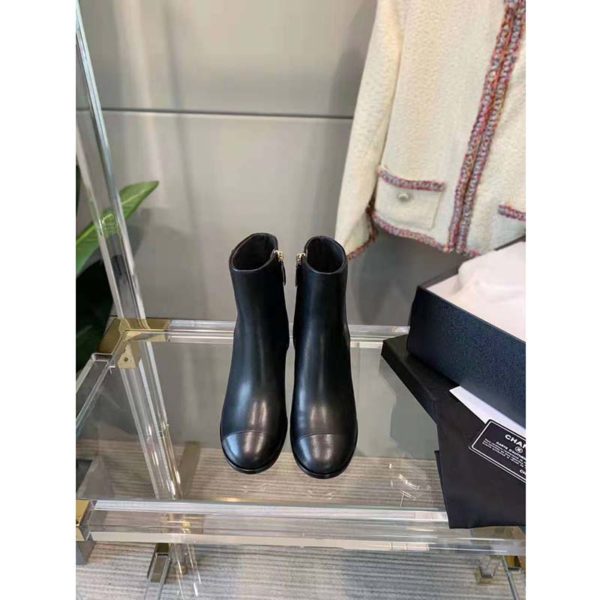 Chanel Women Ankle Boots Calfskin Black 6.5 cm 2.6 in Heel (6)