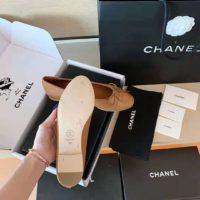 Chanel Women Ballerinas Calfskin Brown 1 cm Heel