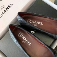 Chanel Women Ballerinas Aged Calfskin Black 1 cm Heel