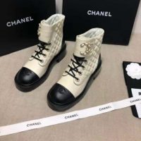 Chanel Women Lace-Ups Shiny Goatskin & Calfskin White 2 cm Heel