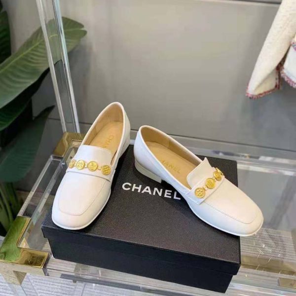 Chanel Women Loafers Lambskin Ivory 1.5 cm Heel (5)