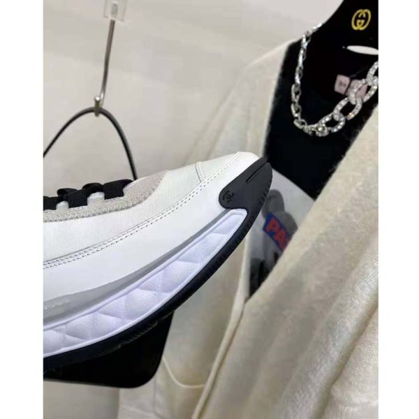 Chanel Women Sneakers Suede Calfskin Nylon & Grosgrain White Gray & Yellow (9)