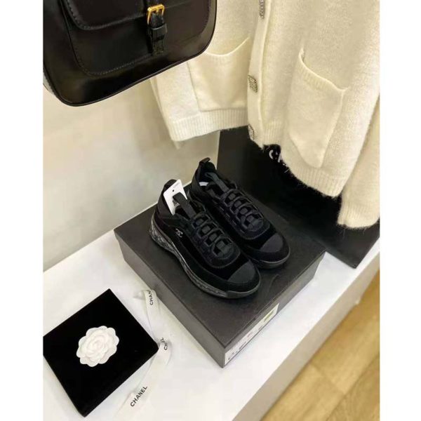 Chanel Women Sneakers Suede Calfskin Velvet & Grosgrain Black (5)