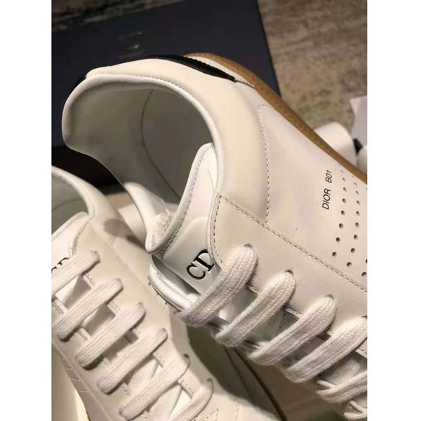 Dior Unisex B01 Sneaker White Smooth Calfskin with Beige Suede (8)