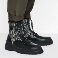 Dior Unisex Dior Explorer Ankle Boot Dior Oblique Jacquard Black Smooth Calfskin