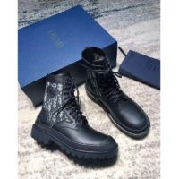 Dior Unisex Dior Explorer Ankle Boot Dior Oblique Jacquard Black Smooth Calfskin