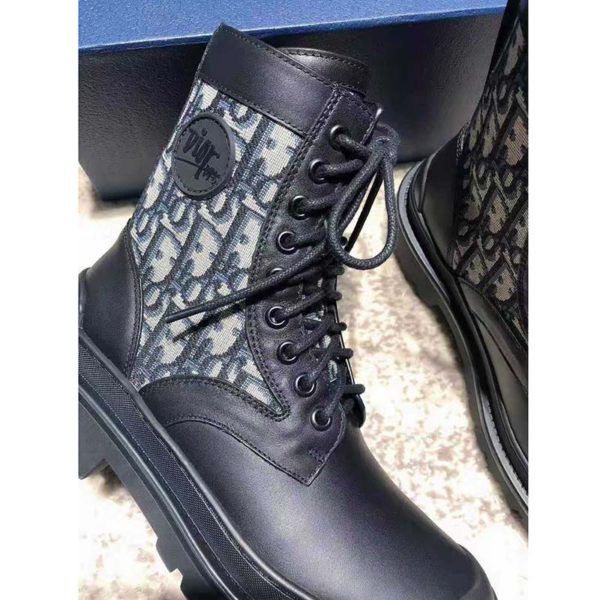 Dior Unisex Dior Explorer Ankle Boot Dior Oblique Jacquard Black Smooth Calfskin (7)