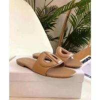 Dior Women D-Club Mule Camel Calfskin Leather ‘CD’ Signature