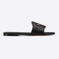 Dior Women D-Club Slide Black Calfskin Leather ‘CD’ Signature