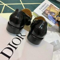 Dior Women Dior Code Loafer Black Glazed Calfskin ‘Christian Dior’ Signature